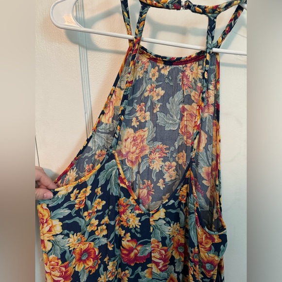 American Eagle Floral Halter Style Dress Size XL Long - Picture 3 of 4